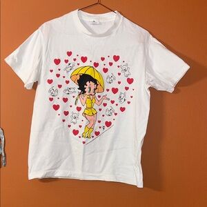 Vintage 1993 Betty Boop dog raining hearts tshirt size med